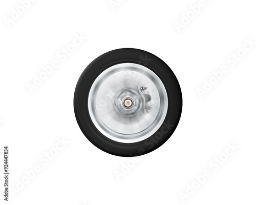 Car wheels spin at high speed , car wheels with brake isolated