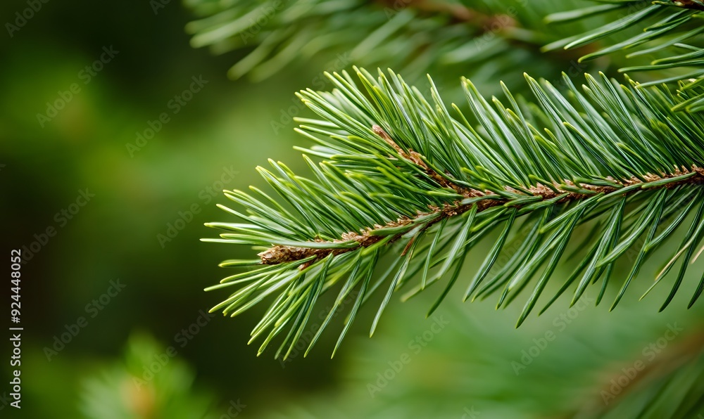 A pine tree with green leaves, Generative AI A pine tree with green leaves, Generative AI