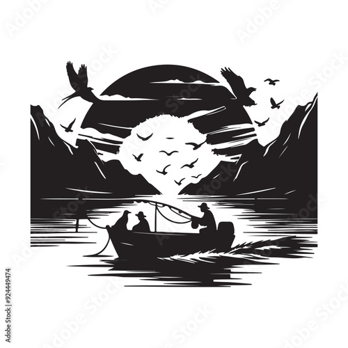 Fishing Boat Vector Illustration