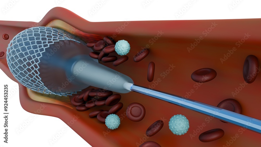 Capillary Block By Rbc A 3D rendering of a stent inside a blood capillary can visualize the ...