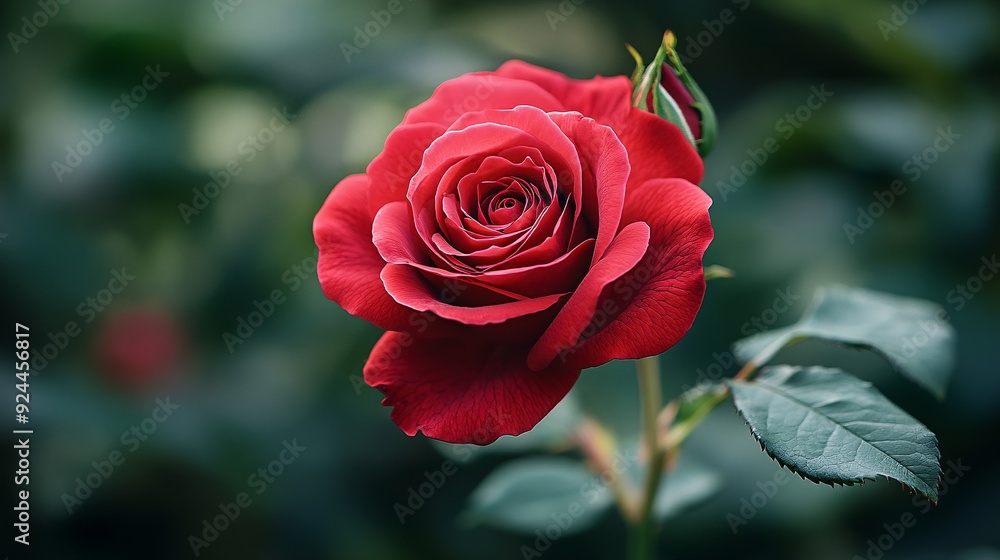 a single red rose with delicate petals unfurling in a perfect spiral a single red rose with delicate petals unfurling in a perfect spiral