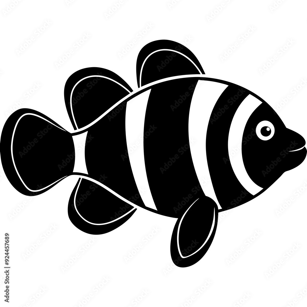 Clownfish isolated on white, Clownfish vector illustration, fish vector art, Clownfish silhouette, fish vector icon, Clownfish cartoon line art, eps Clownfish isolated on white, Clownfish vector illustration, fish vector art, Clownfish silhouette, fish vector icon, Clownfish cartoon line art, eps