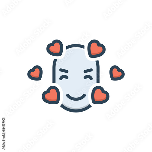 Color illustration icon for adore
