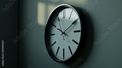 Wallpaper Mural Minimalist Wall Clock with Shadow Torontodigital.ca