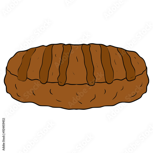 beef patty illustration hand drawn isolated vector