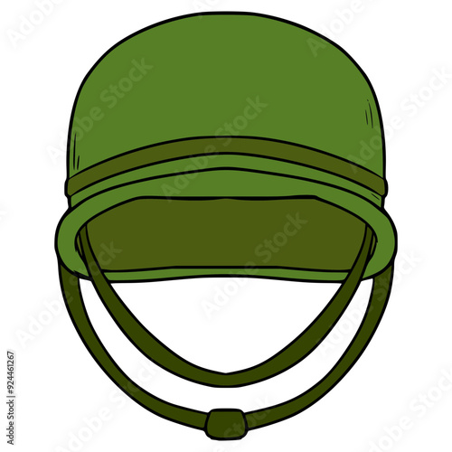 World War 2 Helmet illustration hand drawn isolated vector