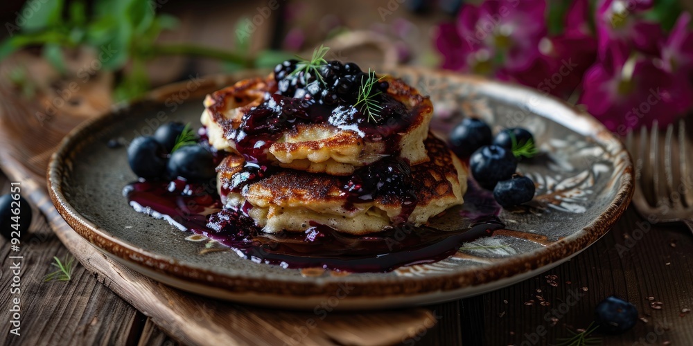 Fennel Welsh cakes with a classic blueberry coulis Fennel Welsh cakes with a classic blueberry coulis