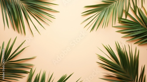 Exotic Palm Leaves Creating a Nature-Inspired Frame