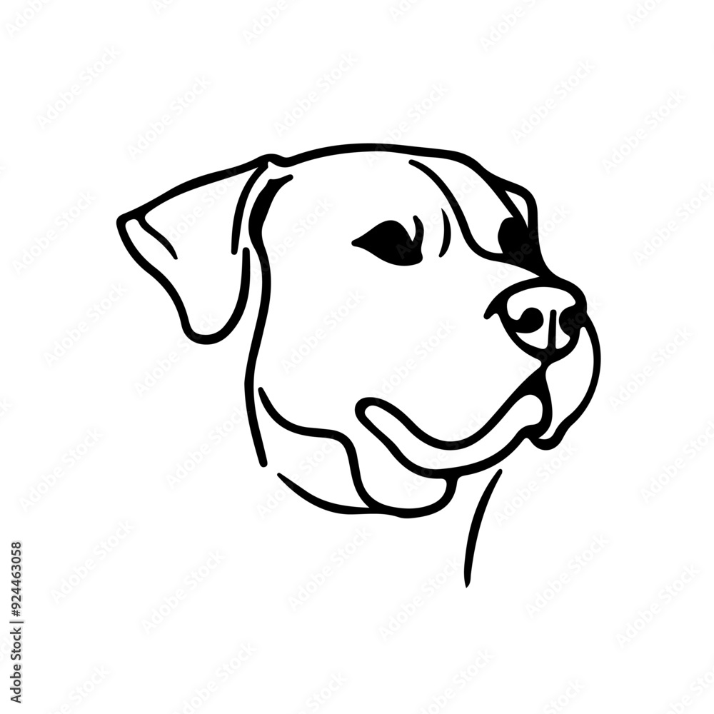 Cute Dog Head Vector Sketch Line Drawing. Head of Dog Black Lines Drawing on White Background. Cute Pet Simple Silhouette Minimalist Illustration Cute Dog Head Vector Sketch Line Drawing. Head of Dog Black Lines Drawing on White Background. Cute Pet Simple Silhouette Minimalist Illustration
