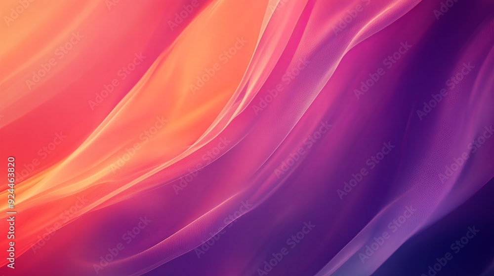 Obraz premium Tangerine, cranberry, and medium purple shades flow seamlessly in this blurred gradient background, offering a modern and sleek visual appeal