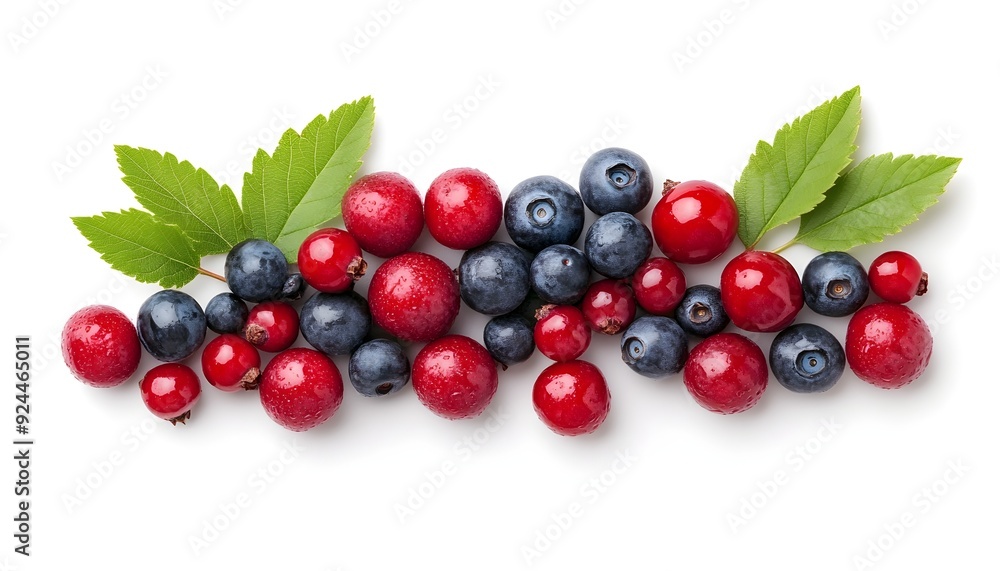 Assortment of Fresh Forest Berries on White Background Assortment of Fresh Forest Berries on White Background