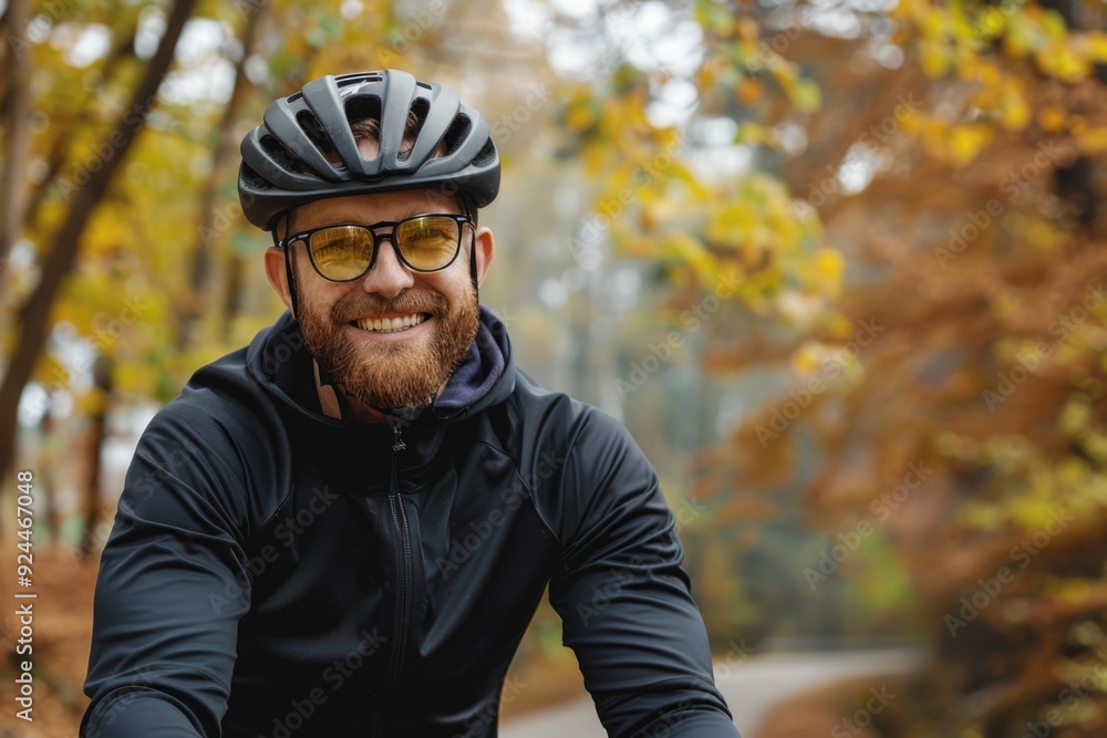 A person wearing protective gear rides a bicycle, great for outdoor or sports themed images A person wearing protective gear rides a bicycle, great for outdoor or sports themed images