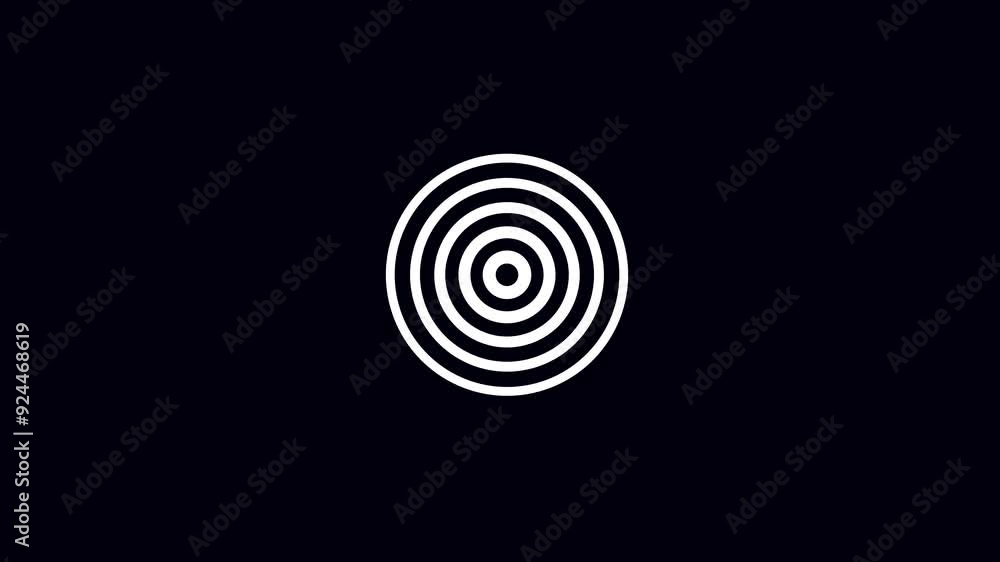 Digital radio wave white color animation. Radio wave on world map 4k video black background Digital radio wave white color animation. Radio wave on world map 4k video black background