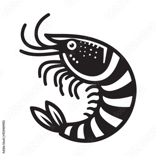 Shrimp Silhouette Vector. This is an editable and printable vector