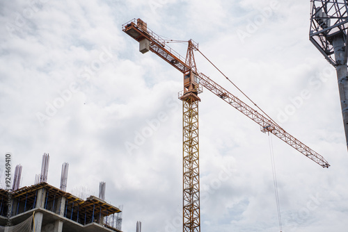 the construction site of a multi-apartment multi-storey residential complex.