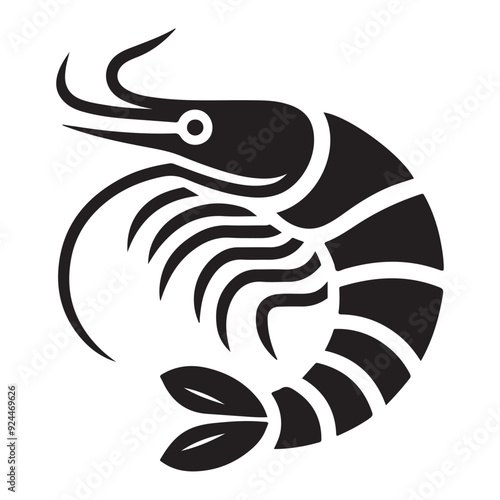 Shrimp Silhouette Vector. This is an editable and printable vector