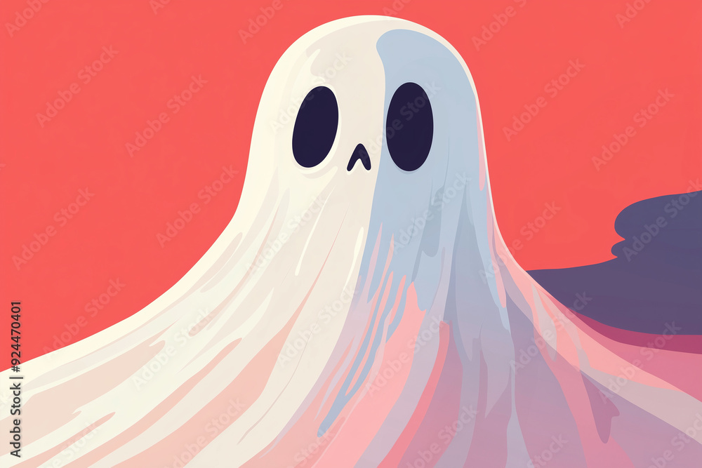 Ghost portrait, modern simple flat design illustration Ghost portrait, modern simple flat design illustration