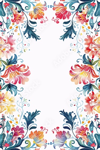 floral ornament decoration in white background for wedding invitation background design