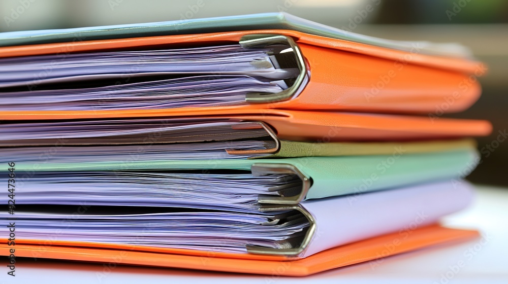 High-Definition Drawing of Several Documents on a White Background, Showcasing Clear and Detailed Illustration High-Definition Drawing of Several Documents on a White Background, Showcasing Clear and Detailed Illustration