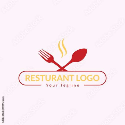 Restaurant logo with spoon and fork icon, modern concept of lines. Restaurant logo, vintage dine logo, royal luxury restaurant logo. Arabian style badge. Halal food