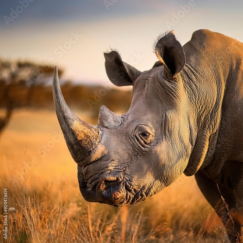 White Rhinoceros Close-up