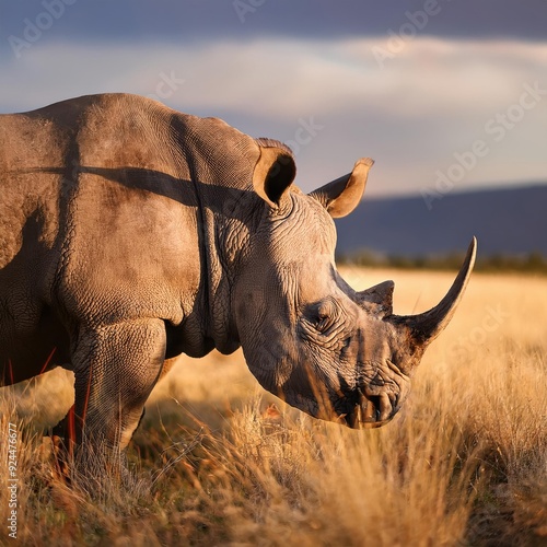 White Rhinoceros Close-up