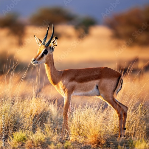 Close-Up Antelope Portrait in Savannah