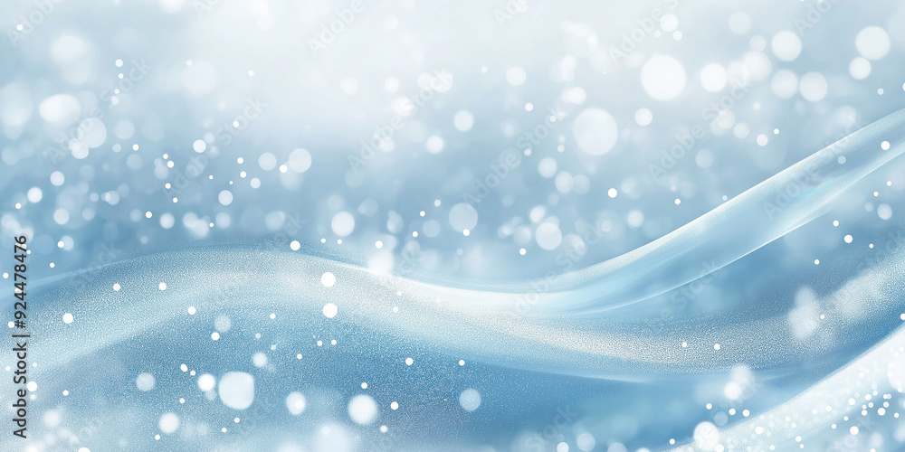Abstract winter background with soft blue and white bokeh, representing snowfall with a gentle, flowing wave across the image, perfect for copy space. Abstract winter background with soft blue and white bokeh, representing snowfall with a gentle, flowing wave across the image, perfect for copy space.