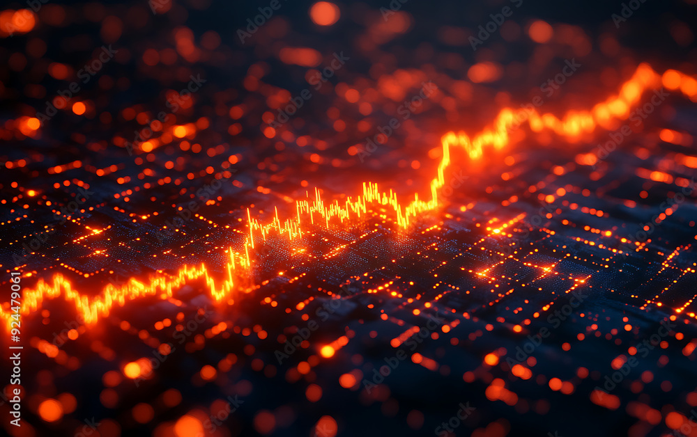 Financial Crisis & Tech: Stock Market Chart Lines Financial Crisis & Tech: Stock Market Chart Lines