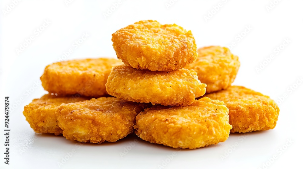 A pile of chicken nuggets sitting on top of each other A pile of chicken nuggets sitting on top of each other