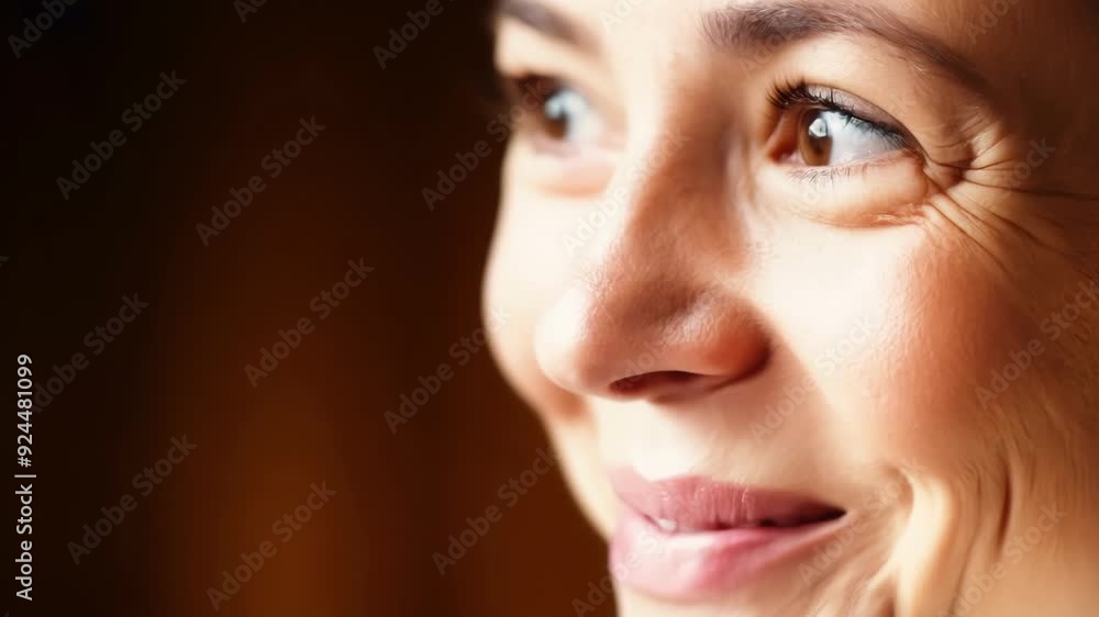 Close up of a young woman expressing excitement with her mouth open wide, highlighting the emotions associated with surprise and joy Close up of a young woman expressing excitement with her mouth open wide, highlighting the emotions associated with surprise and joy