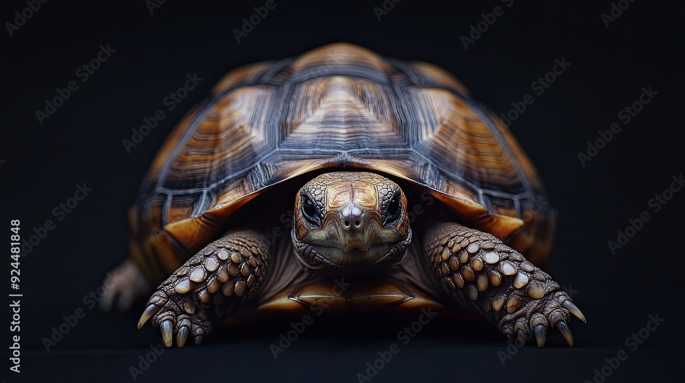 Obraz premium Tortoise isolated on black background