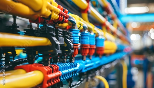 Wallpaper Mural Industrial Cable Warehouse with Colorful Wiring Selection Torontodigital.ca