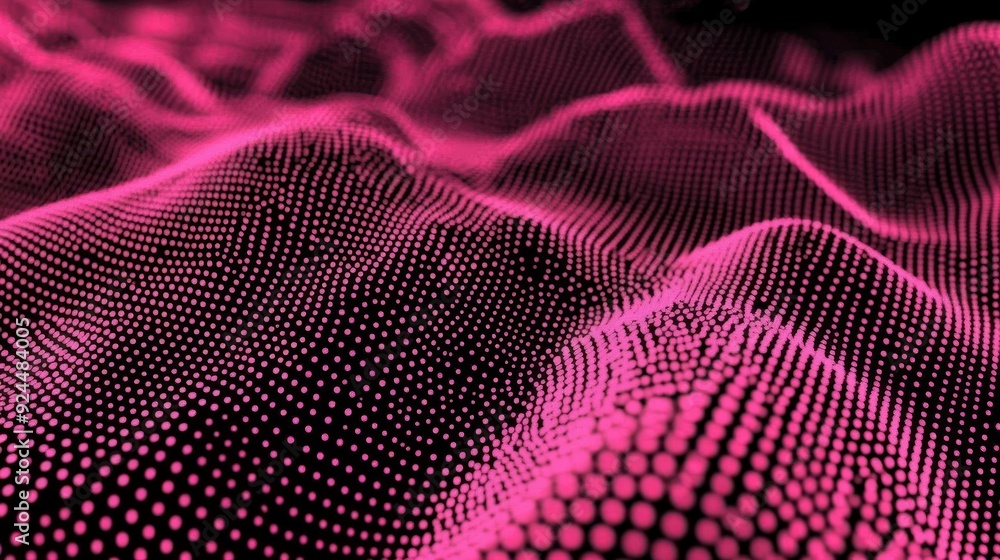 Abstract pink dotted waves on dark background design Abstract pink dotted waves on dark background design