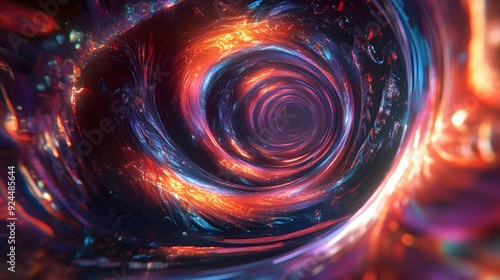 14. A swirling vortex of energy with pulsating neon colors and shifting patterns