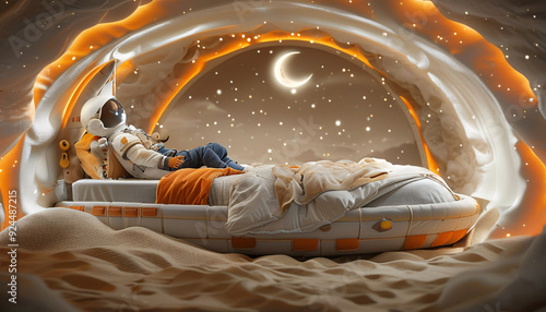 Playful Boy's Bedroom with Rocket Ship Decor