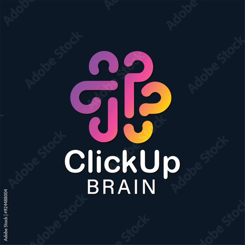 Corporate ClickUp Brain Vector Logo Template photo