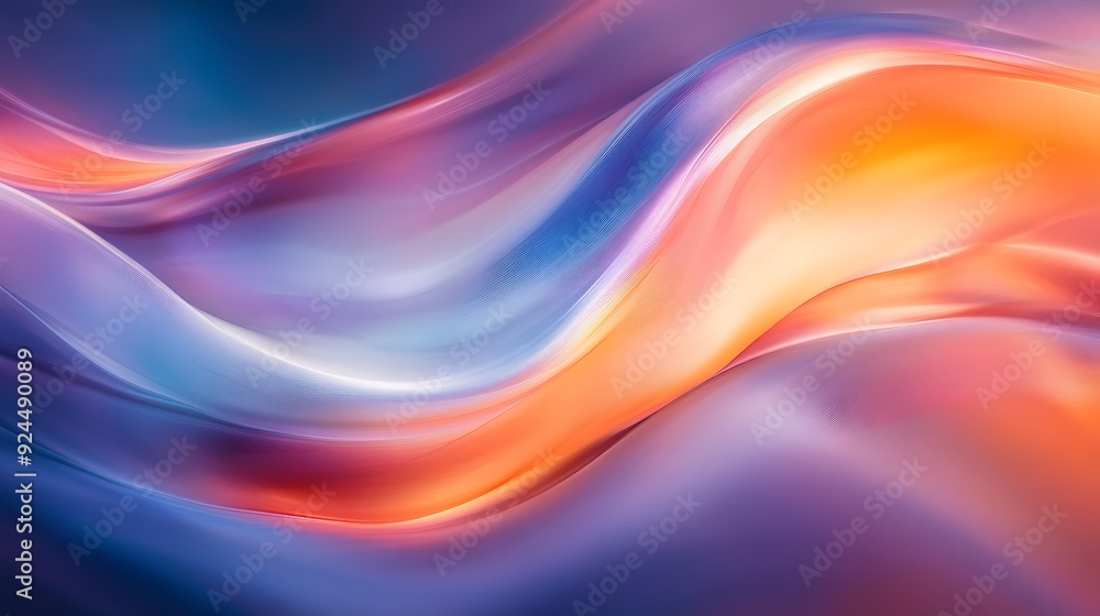 Obraz premium 42. Abstract waves of color and light blending together in a fluid and harmonious motion