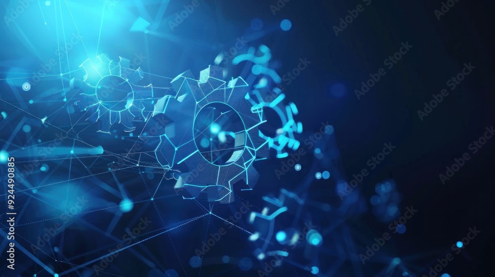 Abstract Gear Network - Digital Technology Concept Abstract Gear Network - Digital Technology Concept