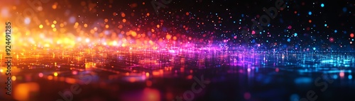 Wallpaper Mural Colorful data cubes, converging towards light, futuristic digital flow Torontodigital.ca