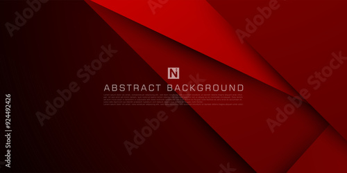Dark red abstract 3D background overlap pattern layer on dark space for text background design. Eps10 vector