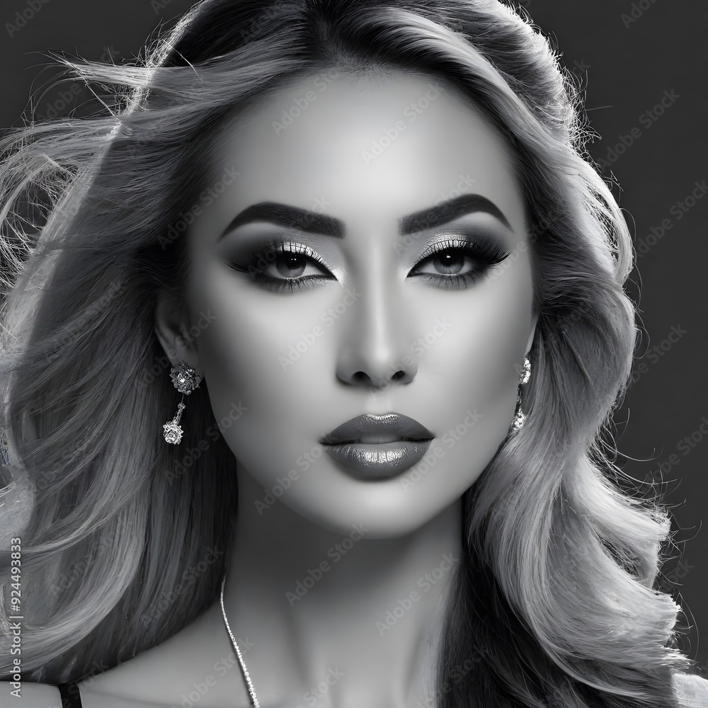 black and white portrait of a beautiful woman black and white portrait of a beautiful woman