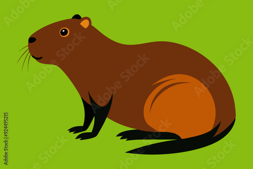 Coypu beaver goes icon vector illustration