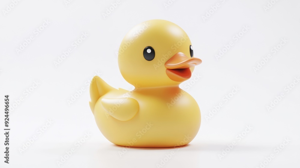 Close-up of a Yellow Rubber Duck on a White Background Close-up of a Yellow Rubber Duck on a White Background