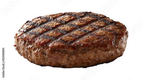Ground Beef Hamburger Patty On A Transparent Background