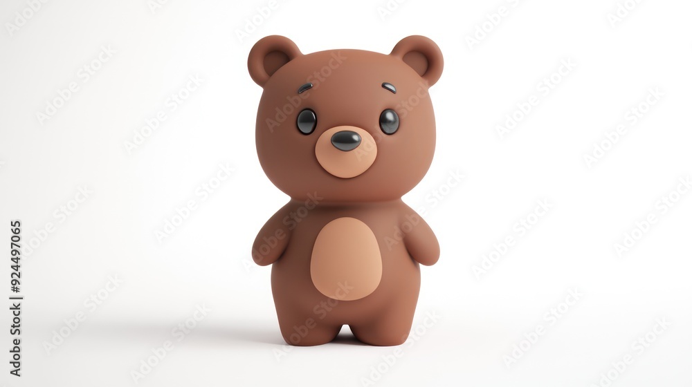 Adorable Brown Teddy Bear Toy in Minimalistic White Background Adorable Brown Teddy Bear Toy in Minimalistic White Background