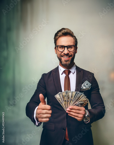 happy person with banknotes