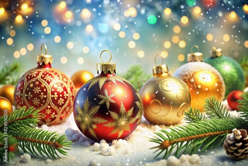 Christmas Ornaments Background Illustration