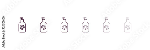 desinfectant outline icon. Linear vector from health and medical concept. 6 different line style desinfectant icon included thin, light, regular, medium, bold, black