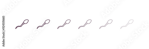 sperm outline icon. Linear vector from health and medical concept. 6 different line style sperm icon included thin, light, regular, medium, bold, black